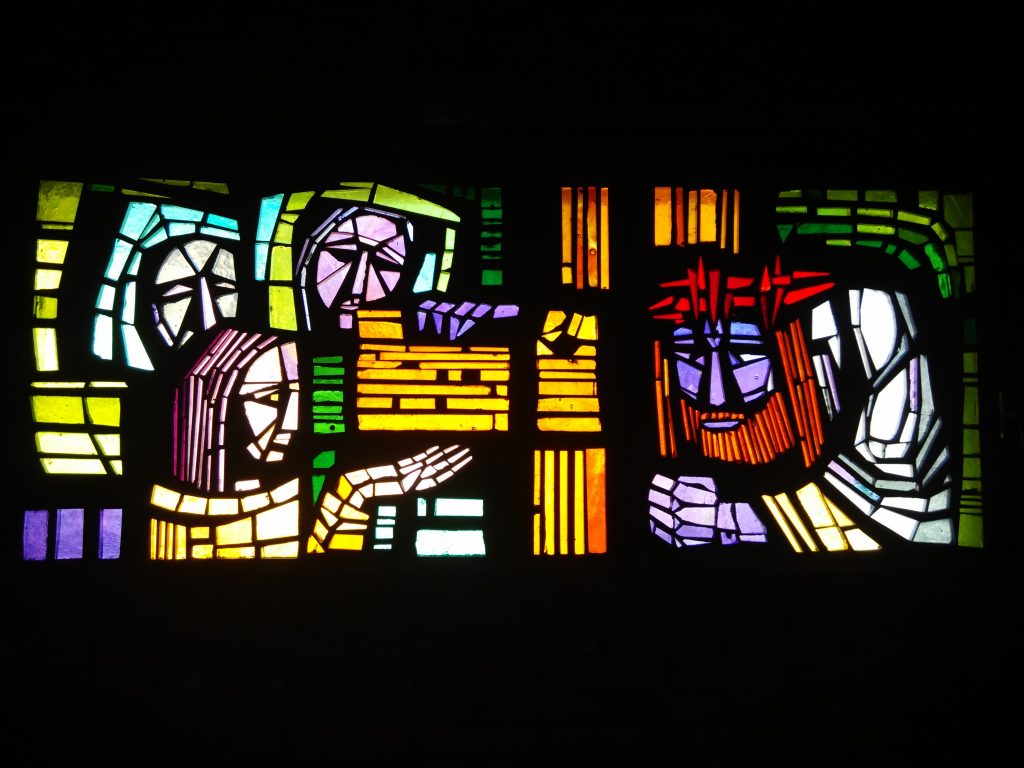 Jesús consuela a las mujeres de Jerusalén - VIII (vidriera de Rectivía, Astorga)