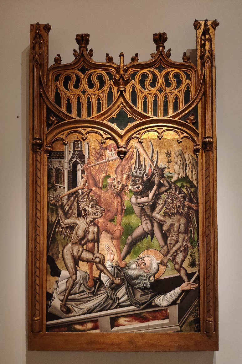 Tabla gótica del retablo 'Vida, tentaciones, tormentos y muerte de San Antonio Abad', de Villafáfila