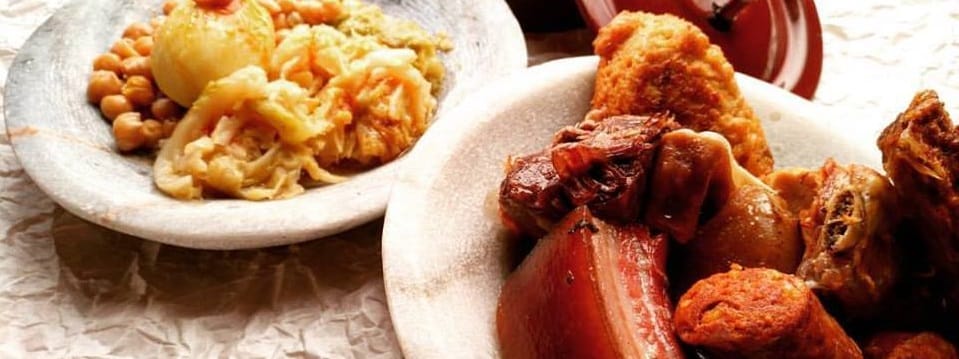 Stufato di maragato, un piatto tradizionale spagnolo, dal ristorante Serrano