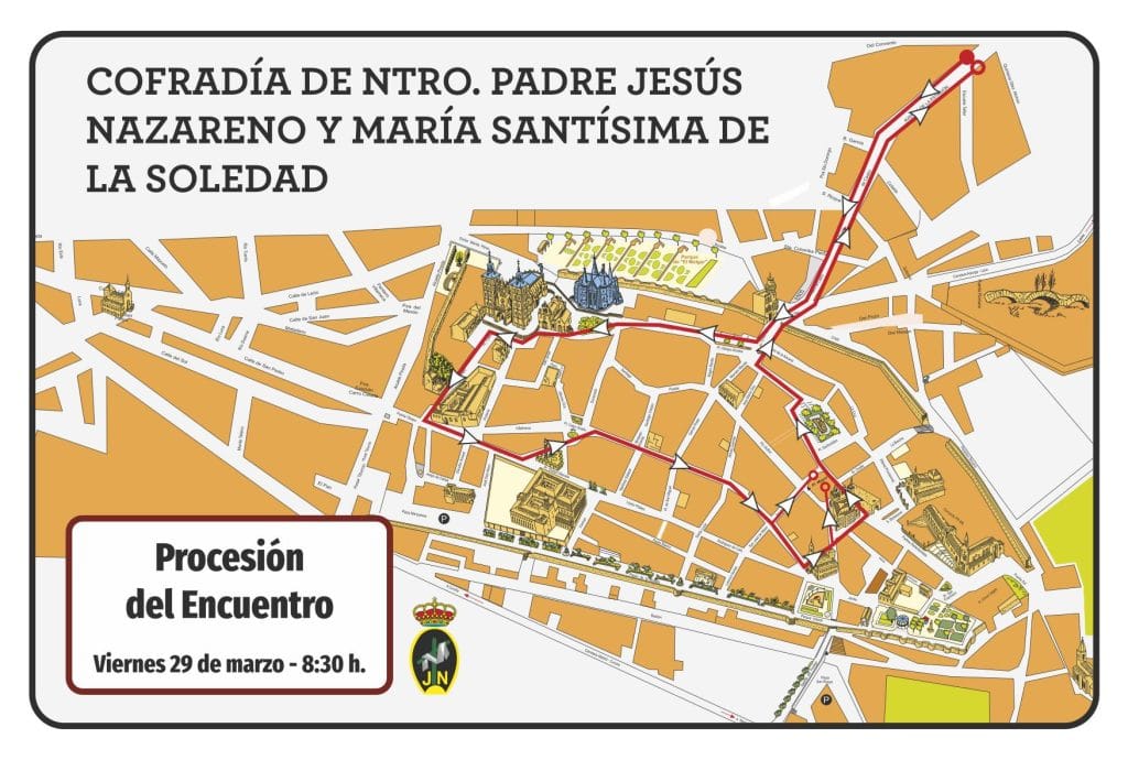 Recorrido de la Procesión del Encuentro en Astorga 2024